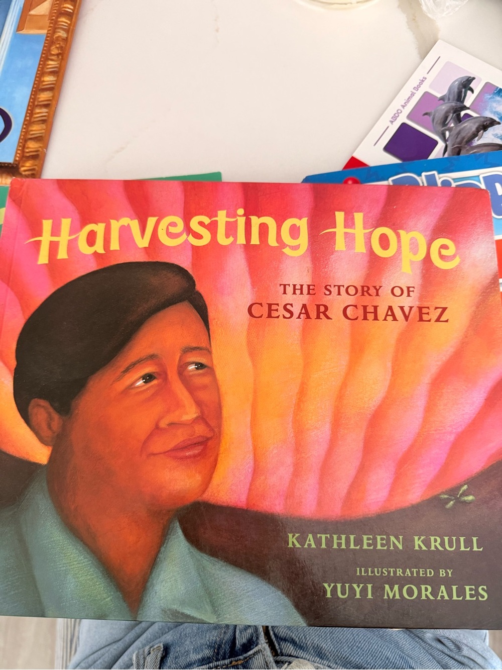Scholastic Harvesting Hope Book  and Grandmas Gift Bundle of ethnic studies book